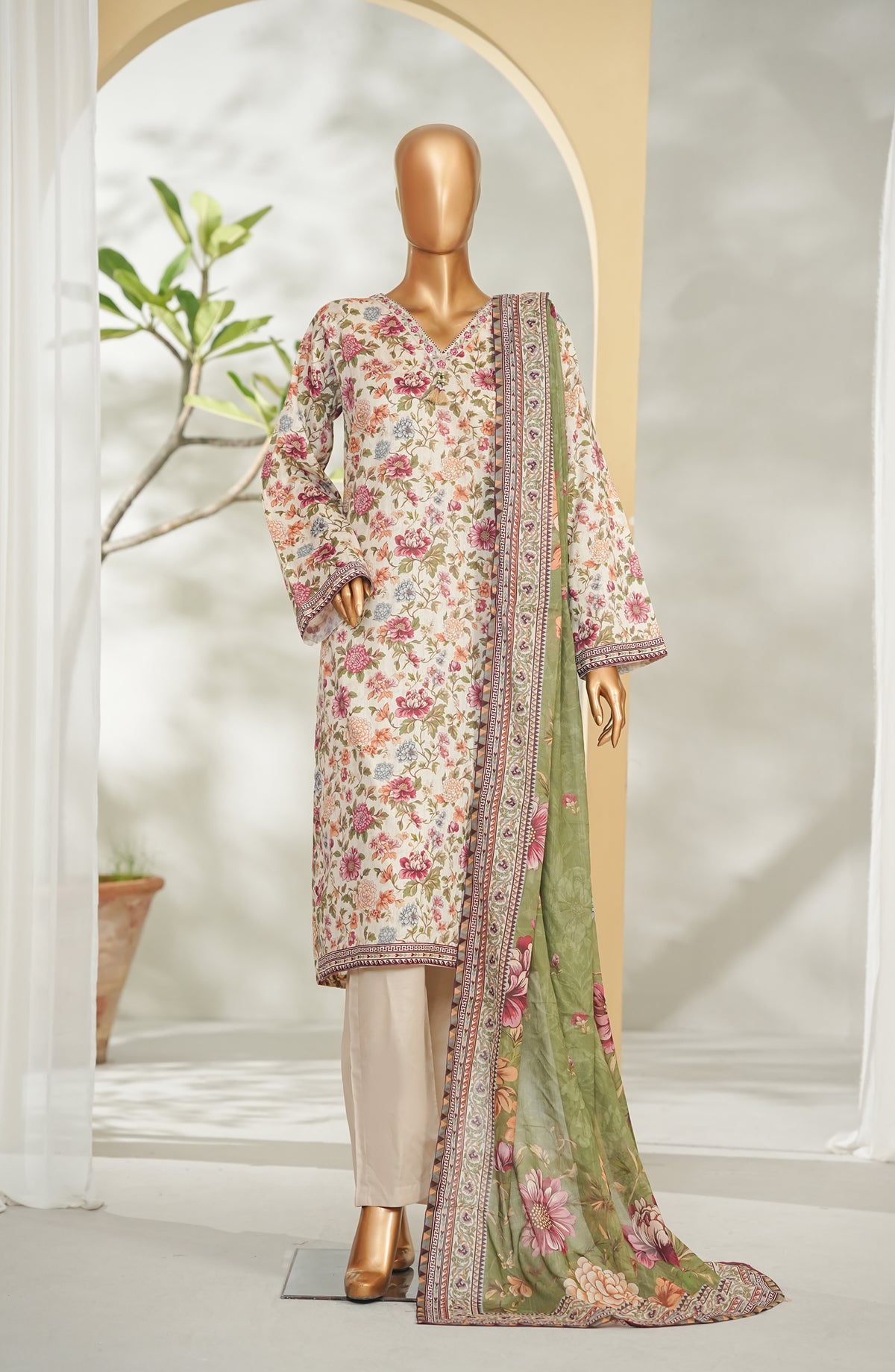 Bin Saeed Printed Lawn Stitched 3 Piece Suit - Design-15 - BS26RT - Multi - Summer Collection