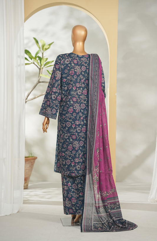 Bin Saeed Printed Lawn Stitched 3 Piece Suit - Design-11 - BS26RT - Blue - Summer Collection
