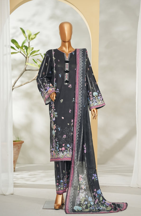 Bin Saeed Printed Lawn Stitched 3 Piece Suit - Design-28 - BS26RT - Black - Summer Collection