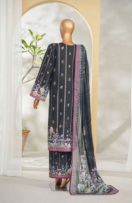 Bin Saeed Printed Lawn Stitched 3 Piece Suit - Design-28 - BS26RT - Black - Summer Collection