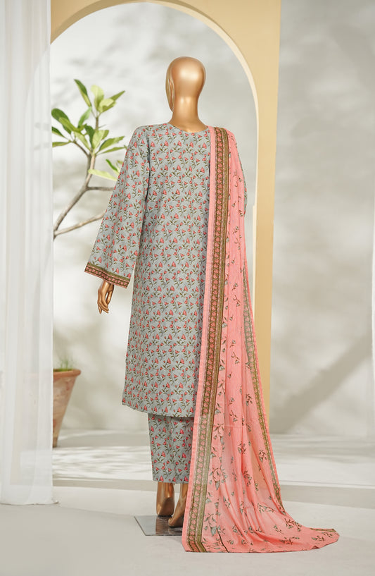 Bin Saeed Printed Lawn Stitched 3 Piece Suit - Design-03 - BS26RT - Blue - Summer Collection