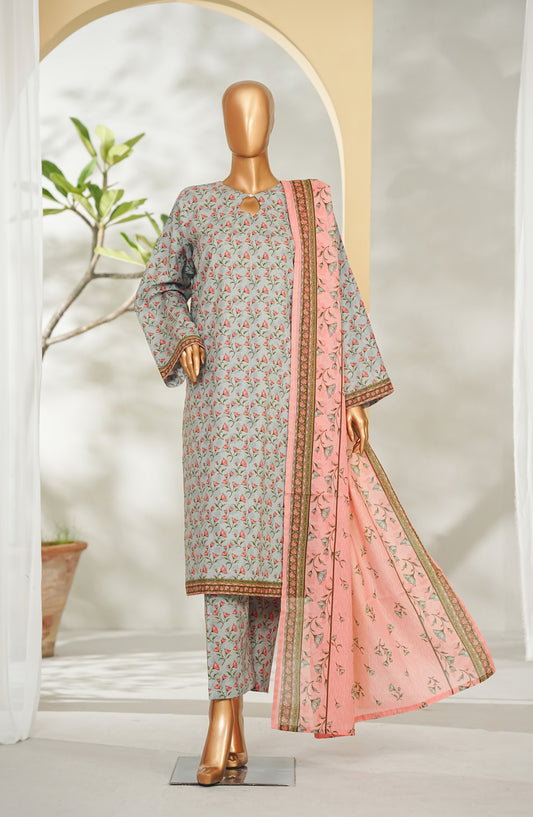 Bin Saeed Printed Lawn Stitched 3 Piece Suit - Design-03 - BS26RT - Blue - Summer Collection