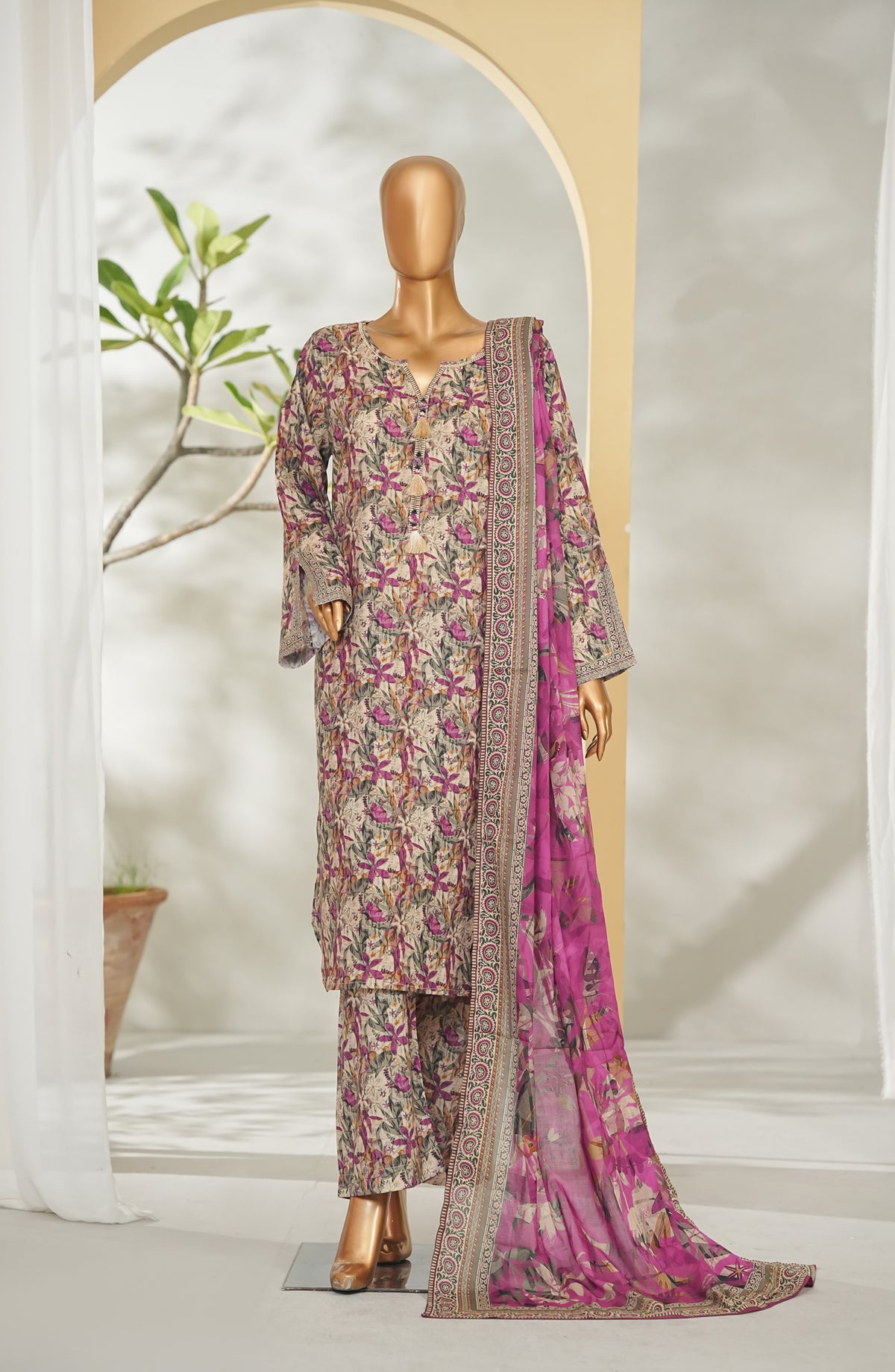 Bin Saeed Printed Lawn Stitched 3 Piece Suit - Design-01 - BS26RT - Multi - Summer Collection