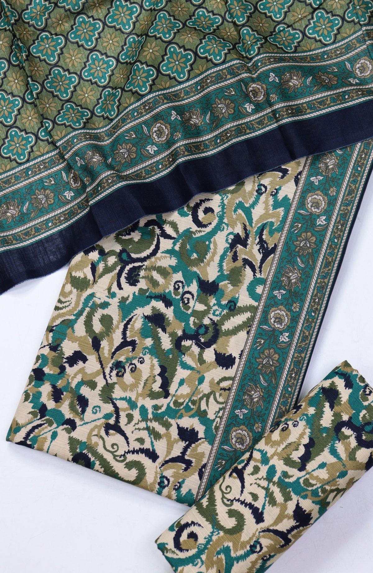 Bin Saeed Printed Khaddar Unstitched 3 Piece Suit - Design-14 - BS25KHD - Green - Winter Collection