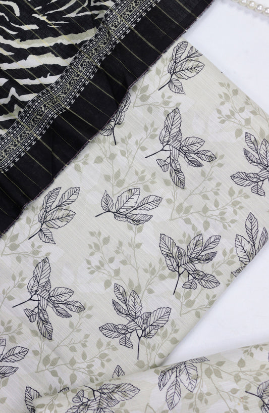 Bin Saeed Printed Khaddar Unstitched 3 Piece Suit - Design-42 - BS25KHD - White - Winter Collection