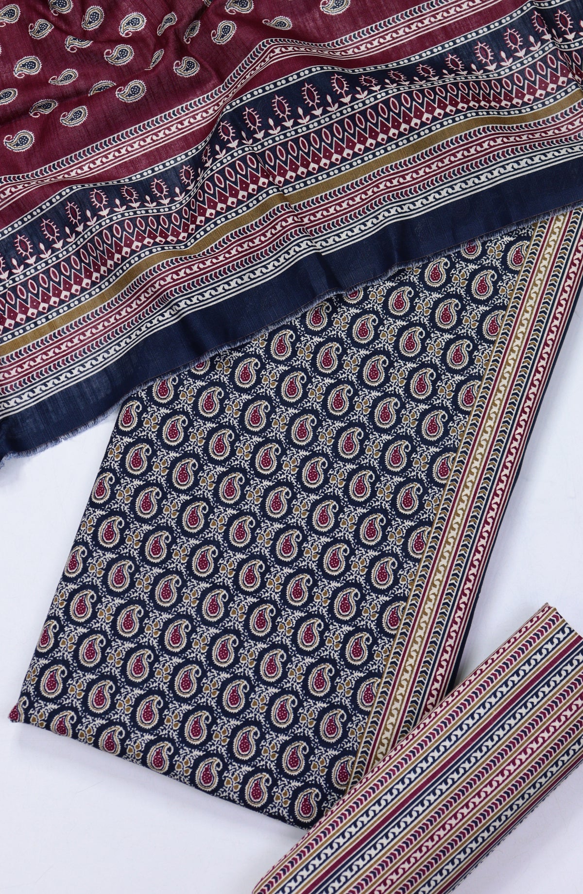 Bin Saeed Printed Khaddar Unstitched 3 Piece Suit - Design-17 - BS25KHD - Blue - Winter Collection