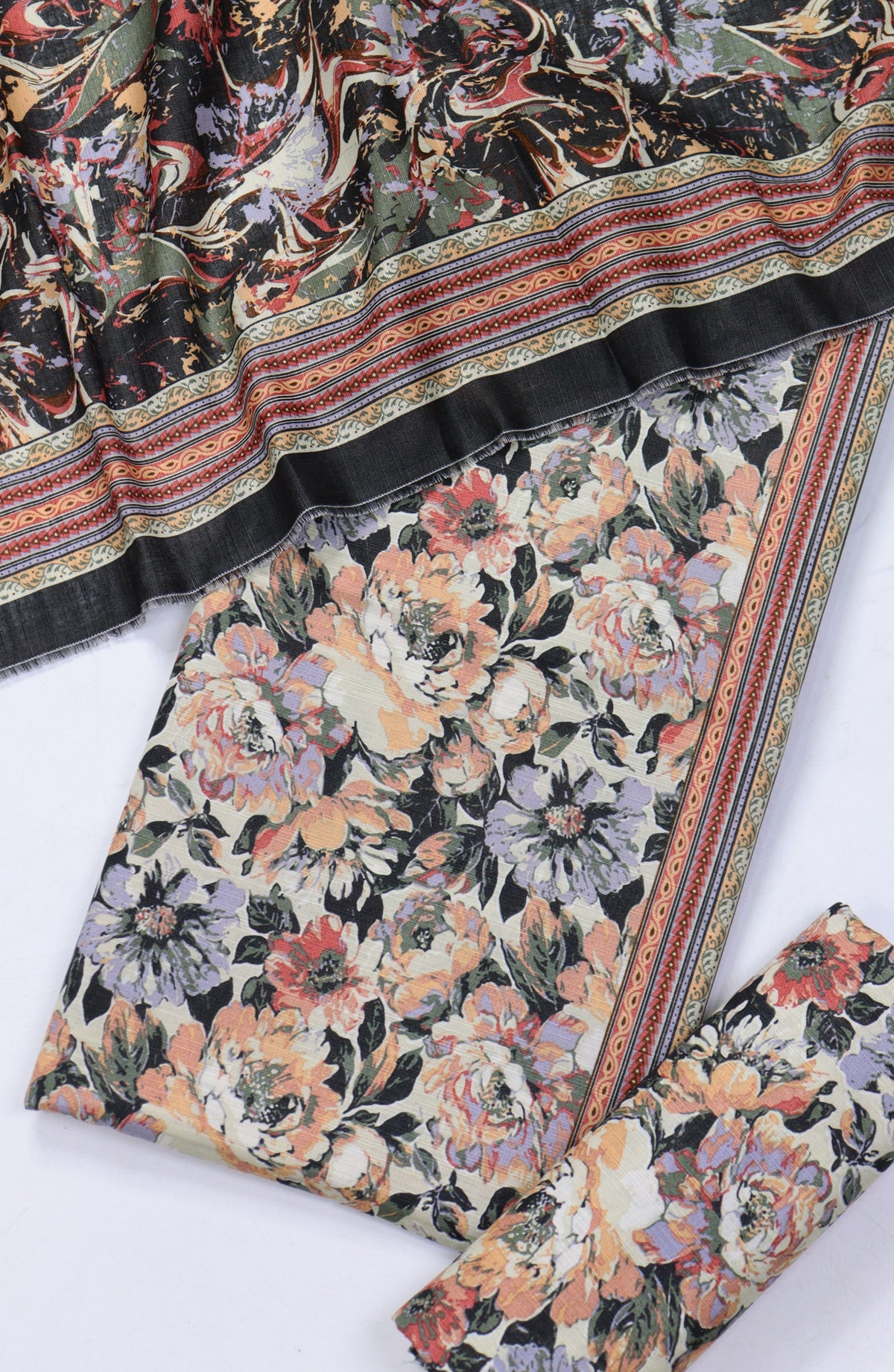 Bin Saeed Printed Khaddar Unstitched 3 Piece Suit - Design-19 - BS25KHD - Multi - Winter Collection