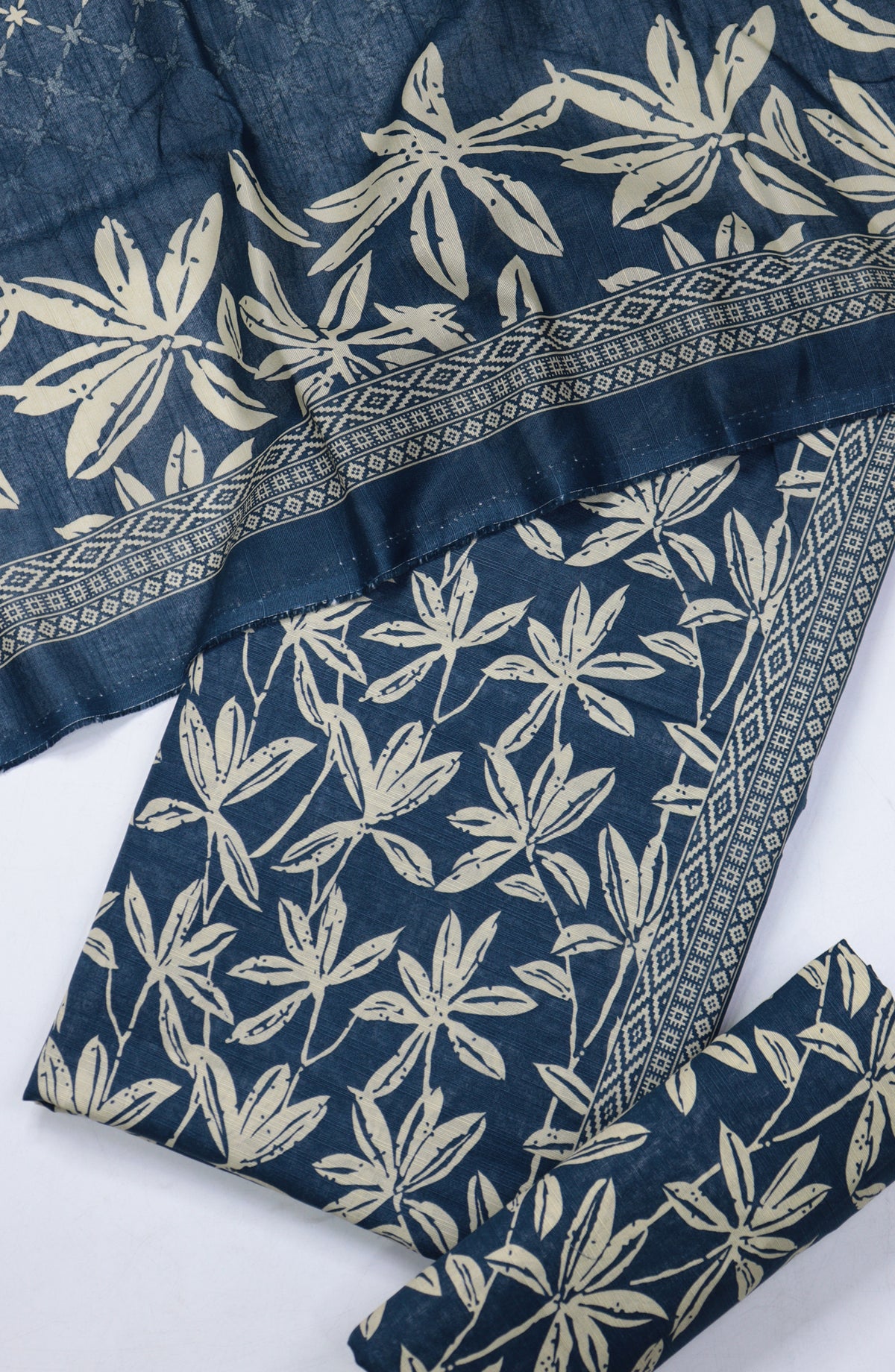 Bin Saeed Printed Khaddar Unstitched 3 Piece Suit - Design-37 - BS25KHD - Blue - Winter Collection
