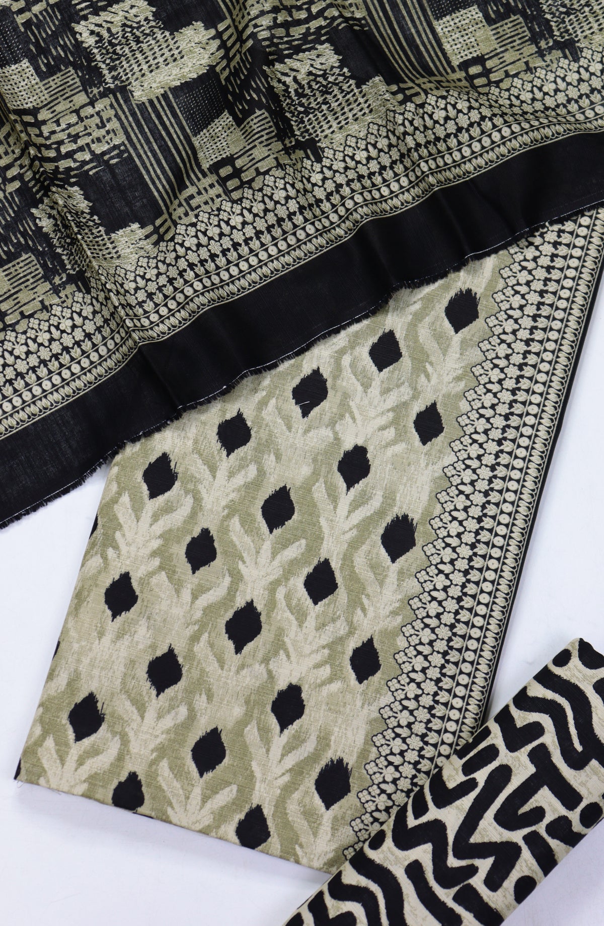 Bin Saeed Printed Khaddar Unstitched 3 Piece Suit - Design-20 - BS25KHD - Green - Winter Collection