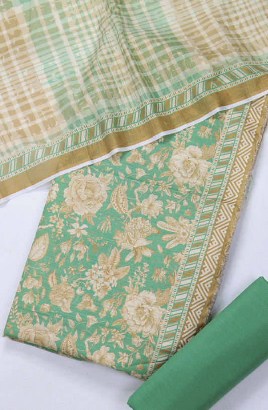 Bin Saeed Printed Khaddar Unstitched 3 Piece Suit - Design-26 - BS25KHD - Green - Winter Collection