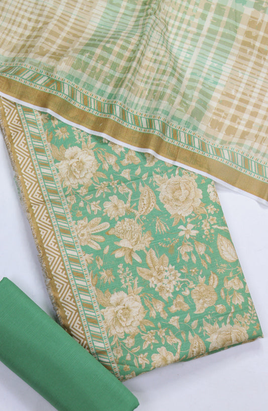 Bin Saeed Printed Khaddar Unstitched 3 Piece Suit - Design-26 - BS25KHD - Green - Winter Collection