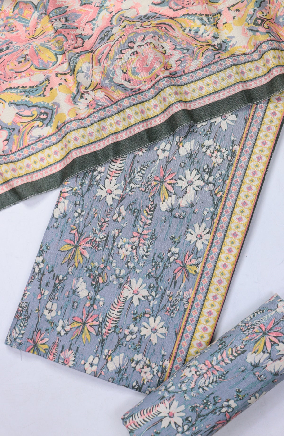 Bin Saeed Printed Khaddar Unstitched 3 Piece Suit - Design-29 - BS25KHD - Blue - Winter Collection