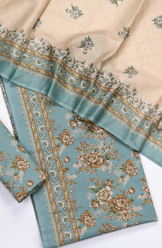 Bin Saeed Printed Lawn Unstitched 3 Piece Suit - Design-17 - BS26PR - Blue - Summer Collection