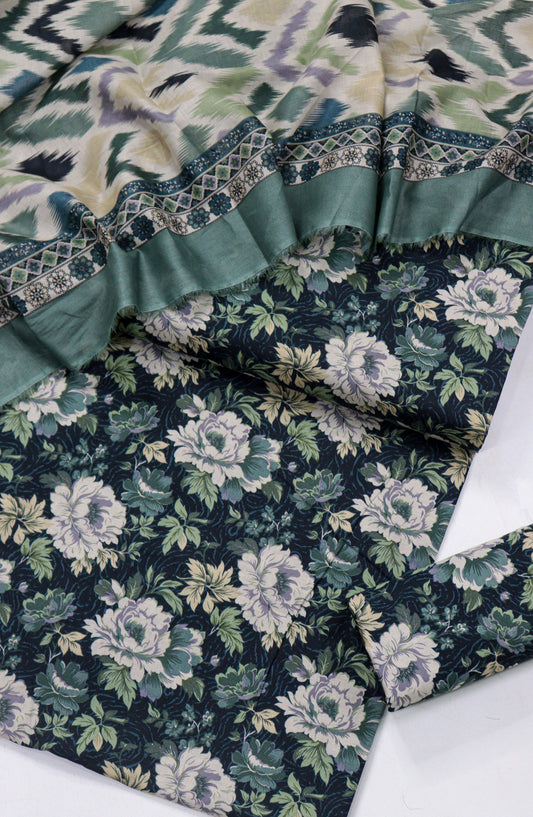 Bin Saeed Printed Lawn Unstitched 3 Piece Suit - Design-33 - BS26PR - Green - Summer Collection