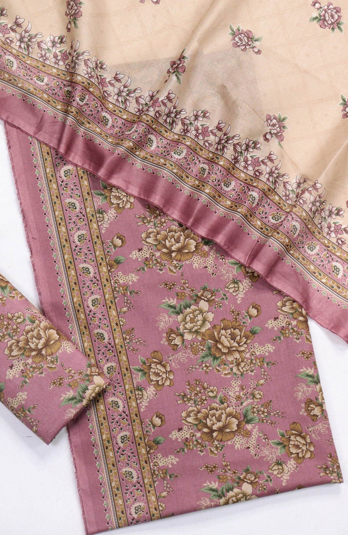 Bin Saeed Printed Lawn Unstitched 3 Piece Suit - Design-16 - BS26PR - Pink - Summer Collection