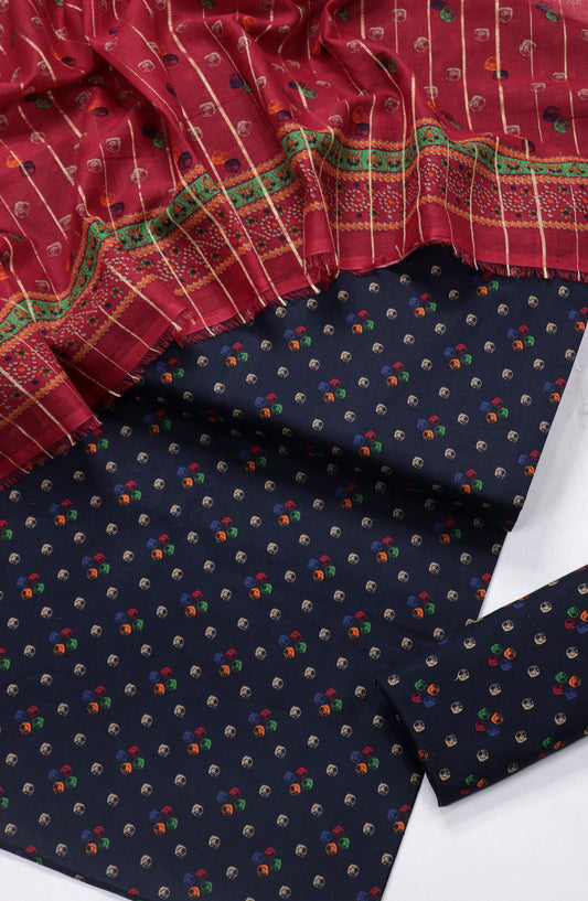 Bin Saeed Printed Lawn Unstitched 3 Piece Suit - Design-08 - BS26PR - Black - Summer Collection