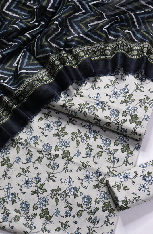 Bin Saeed Printed Lawn Unstitched 3 Piece Suit - Design-17 - BS26PR - Black - Summer Collection