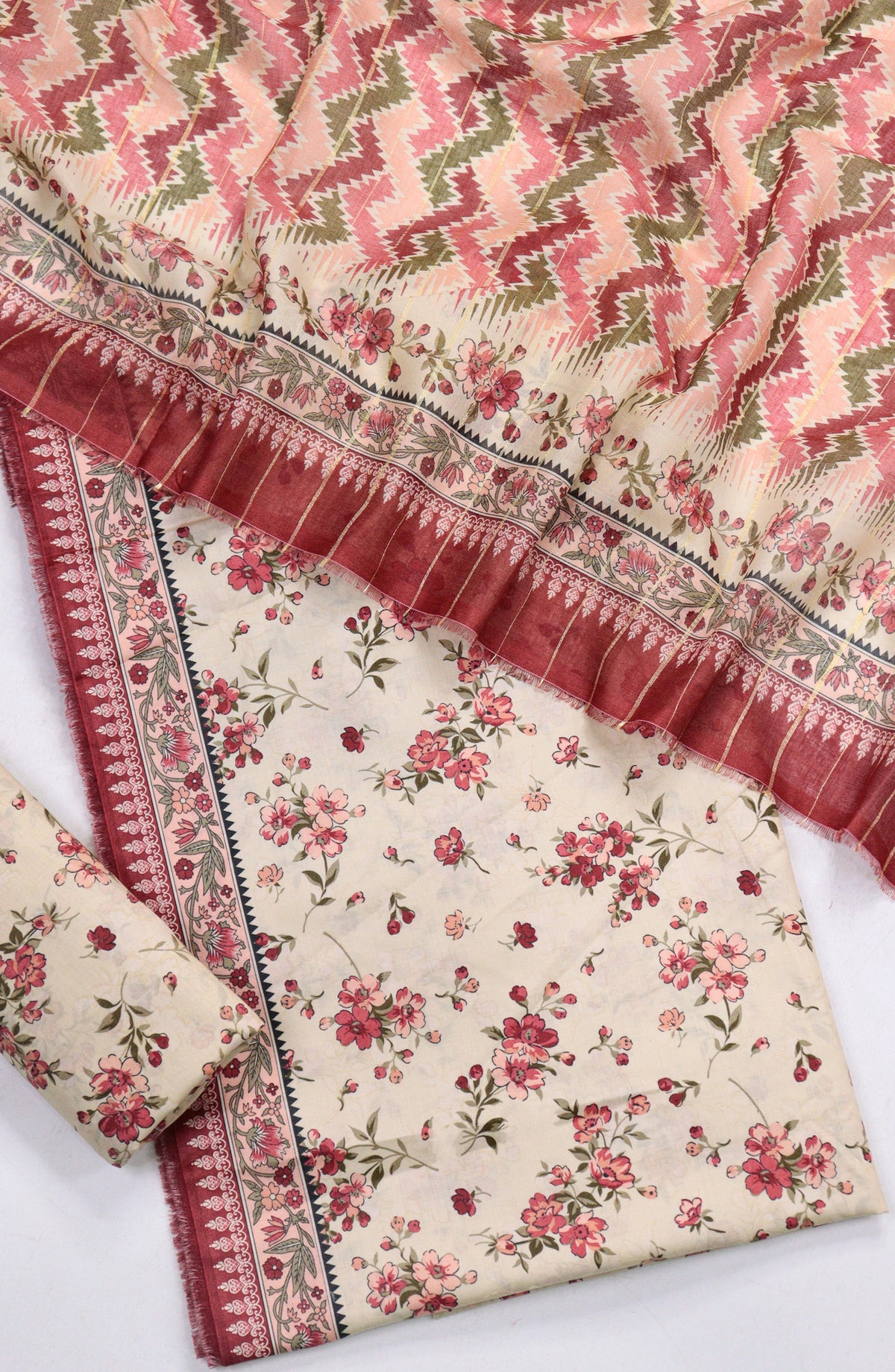 Bin Saeed Printed Lawn Unstitched 3 Piece Suit - Design-14 - BS26PR - Pink - Summer Collection