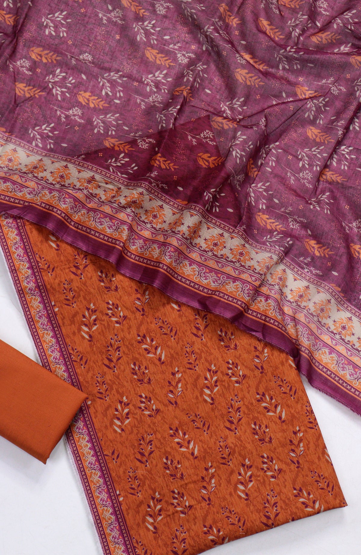 Bin Saeed Printed Lawn Unstitched 3 Piece Suit - D-05 - BS26PR - Orange - Summer Collection