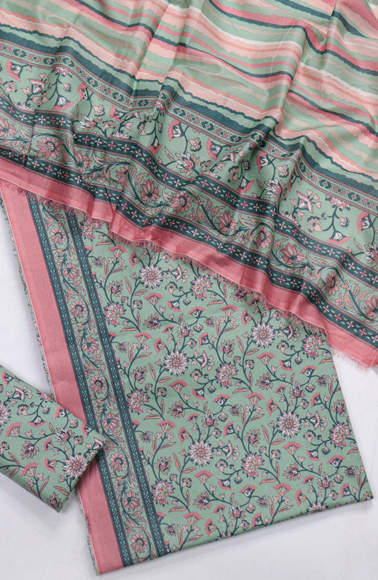 Bin Saeed Printed Lawn Unstitched 3 Piece Suit - Design-04 - BS26PR - Green - Summer Collection