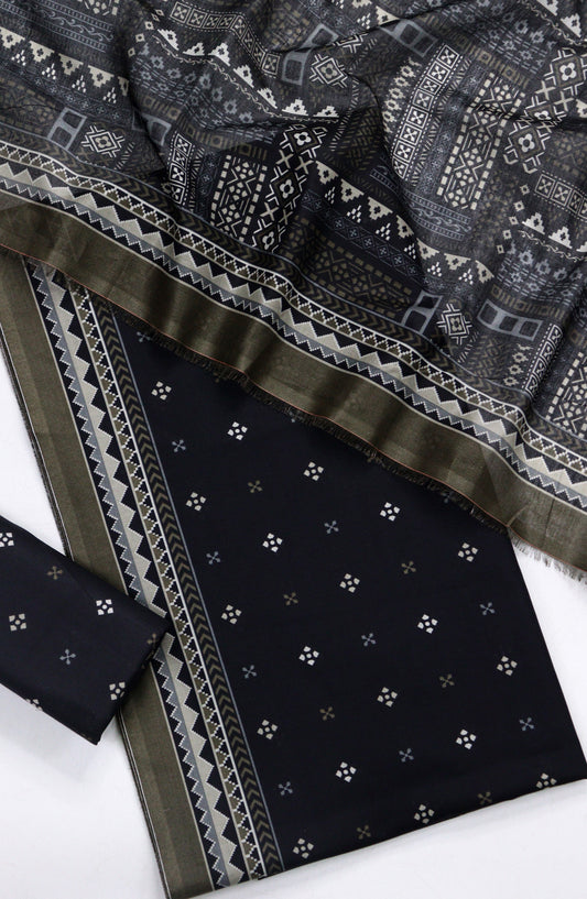 Bin Saeed Printed Lawn Unstitched 3 Piece Suit - Design-11 - BS26PR - Black - Summer Collection
