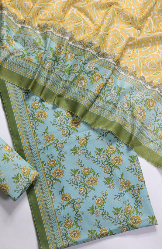 Bin Saeed Printed Lawn Unstitched 3 Piece Suit - Design-14 - BS26PR - Ferozi - Summer Collection