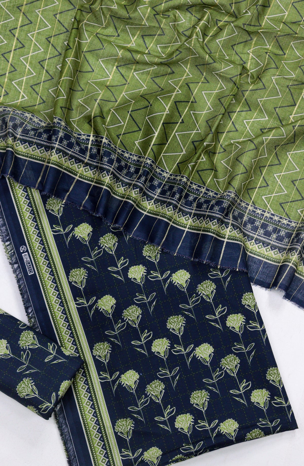 Bin Saeed Printed Lawn Unstitched 3 Piece Suit - Design-27 - BS26PR - Blue - Summer Collection