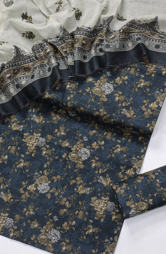 Bin Saeed Printed Lawn Unstitched 3 Piece Suit - Design-02 - BS26PR - Black - Summer Collection