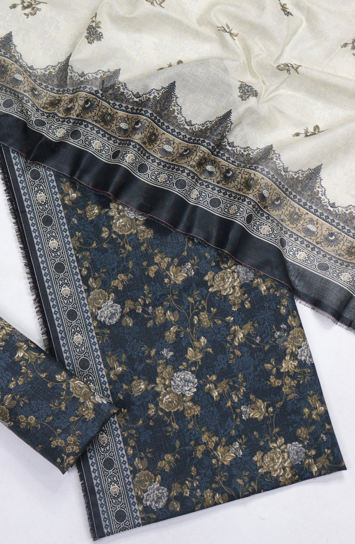 Bin Saeed Printed Lawn Unstitched 3 Piece Suit - Design-02 - BS26PR - Black - Summer Collection