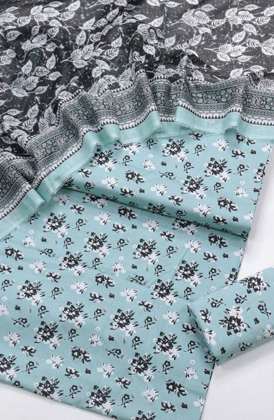 Bin Saeed Printed Lawn Unstitched 3 Piece Suit - Design-01 - BS26PR - Blue - Summer Collection