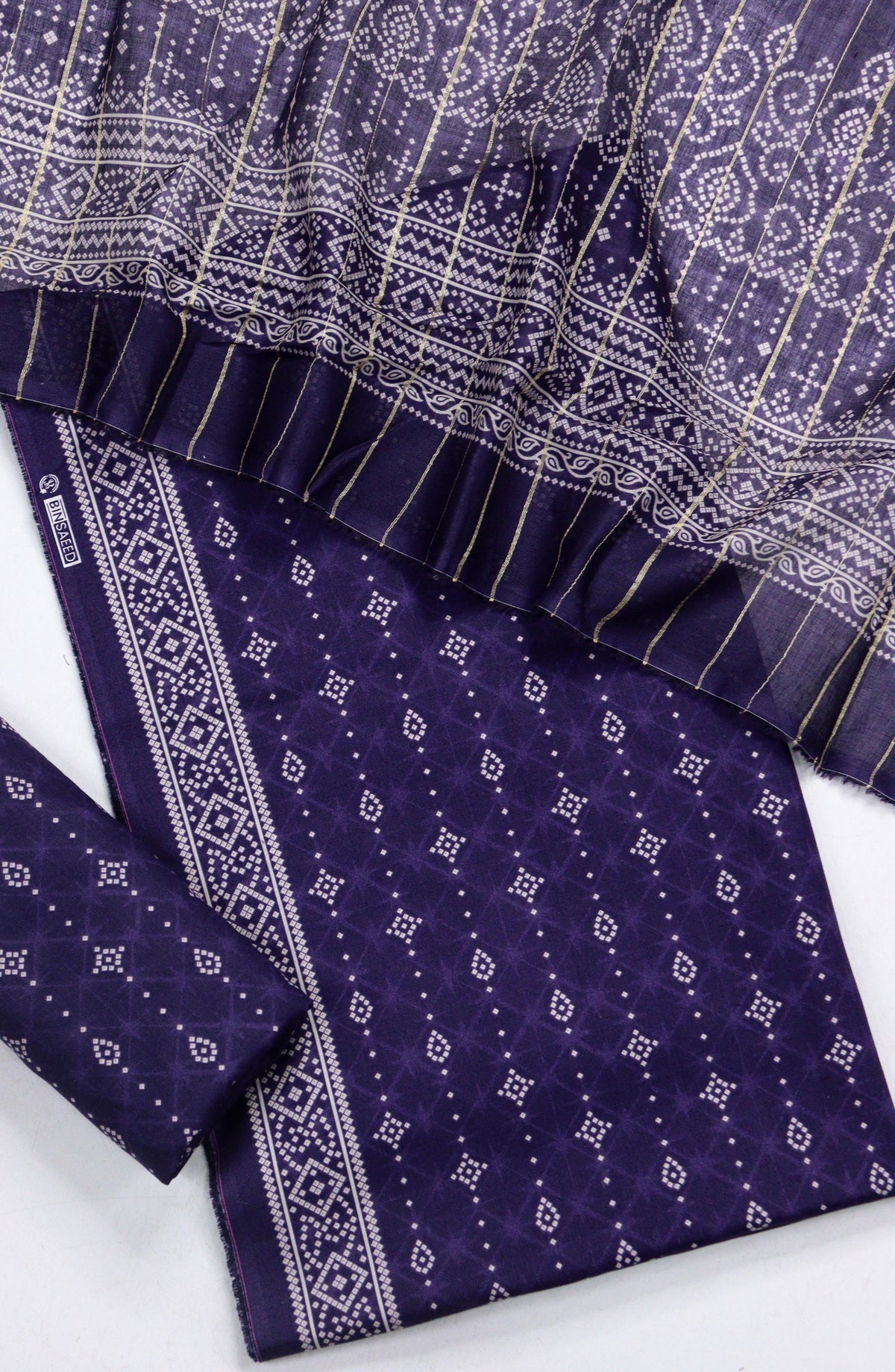 Bin Saeed Printed Lawn Unstitched 3 Piece Suit - Design-08 - BS26PR - Blue - Summer Collection