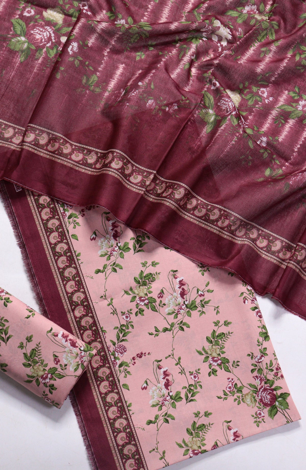 Bin Saeed Printed Lawn Unstitched 3 Piece Suit - Design-11 - BS26PR - Pink - Summer Collection