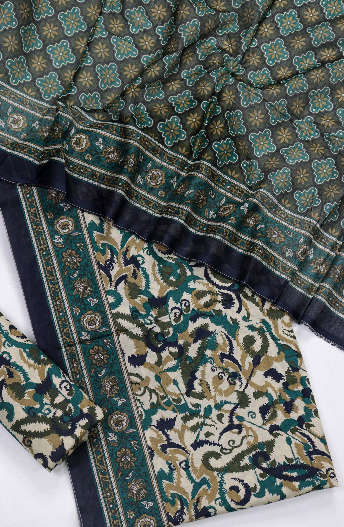 Bin Saeed Printed Lawn Unstitched 3 Piece Suit - Design-25 - BS26PR - Green - Summer Collection