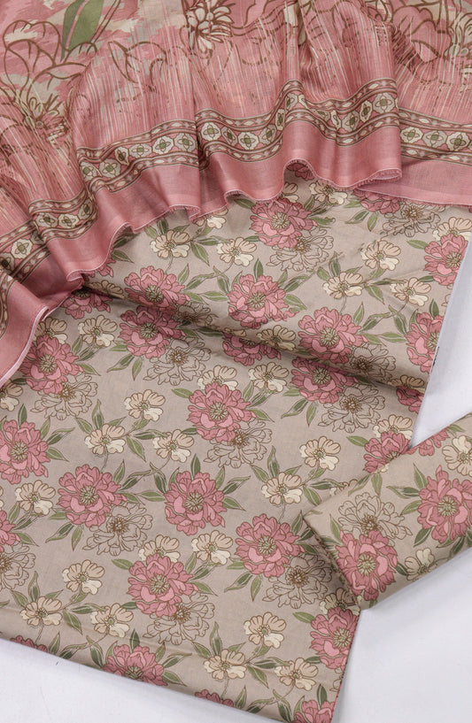 Bin Saeed Printed Lawn Unstitched 3 Piece Suit - Design-23 - BS26PR - Pink - Summer Collection