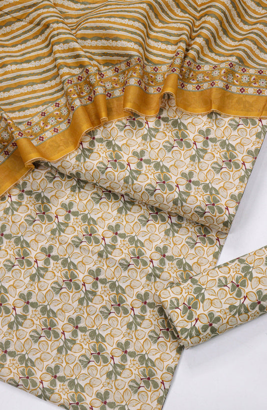 Bin Saeed Printed Lawn Unstitched 3 Piece Suit - Design-22 - BS26PR - Yellow - Summer Collection