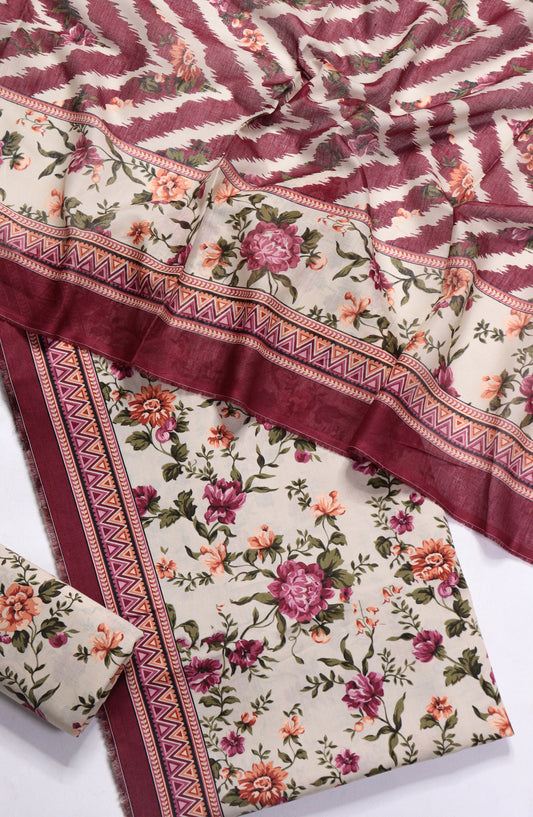 Bin Saeed Printed Lawn Unstitched 3 Piece Suit - Design-06 - BS26PR - Fawn - Summer Collection