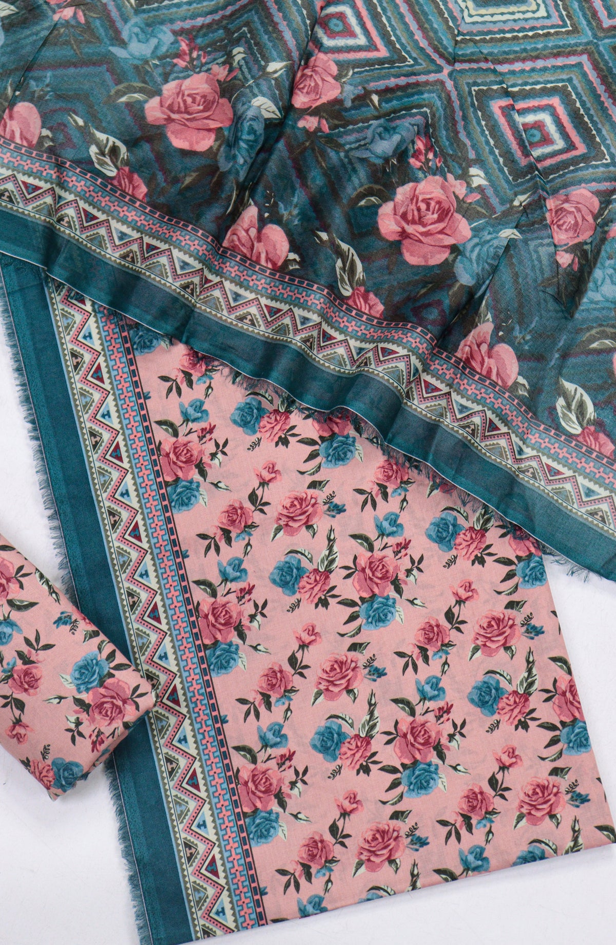 Bin Saeed Printed Lawn Unstitched 3 Piece Suit - Design-20 - BS26PR - Pink - Summer Collection