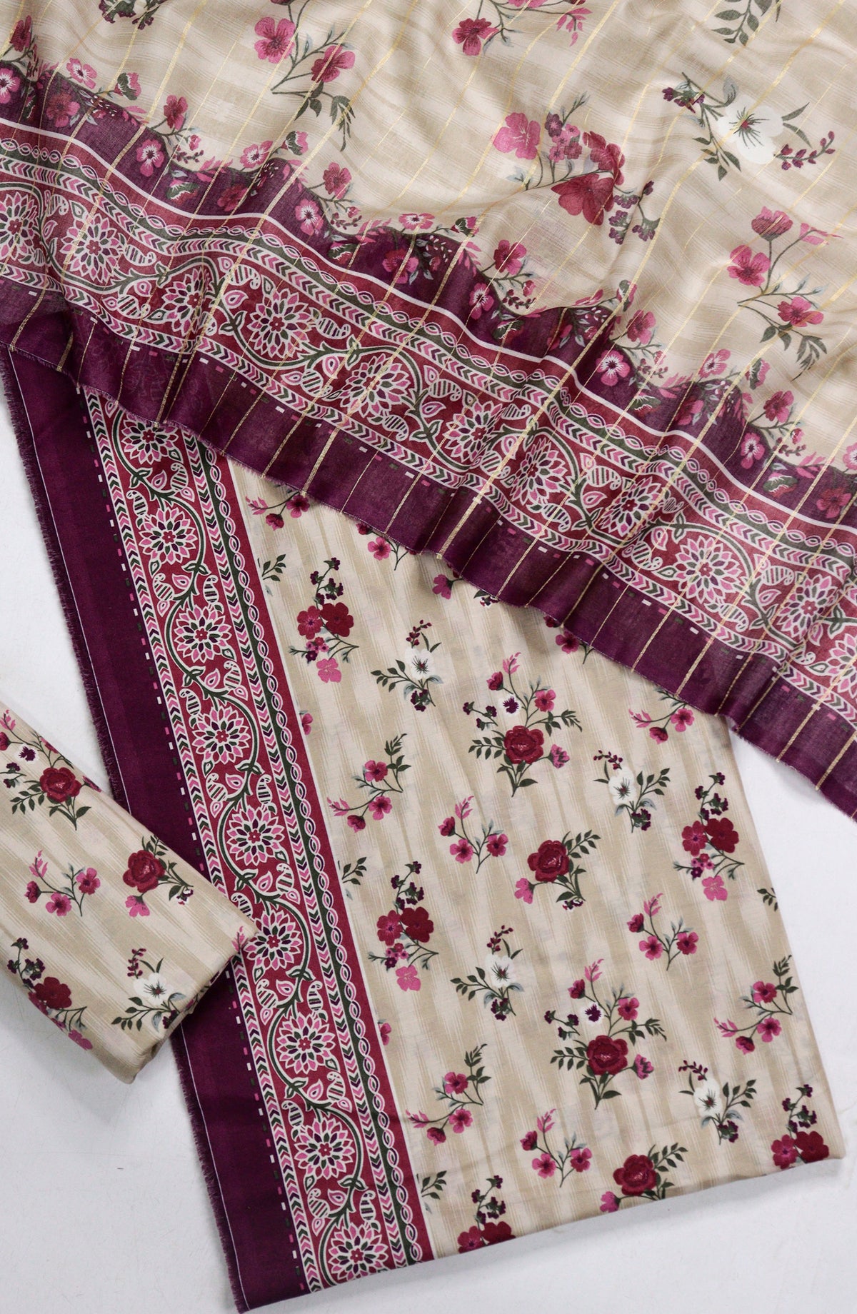 Bin Saeed Printed Lawn Unstitched 3 Piece Suit - Design-03 - BS26PR - Fawn - Summer Collection