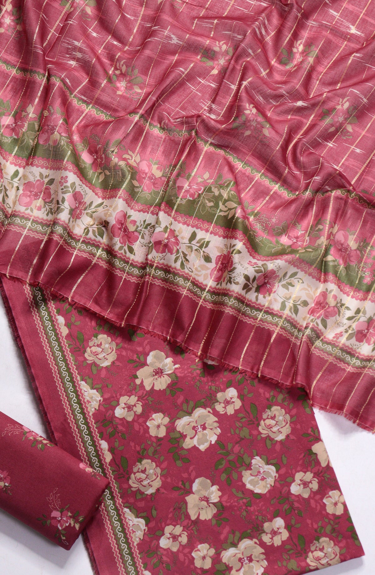 Bin Saeed Printed Lawn Unstitched 3 Piece Suit - Design-05 - BS26PR - Red - Summer Collection