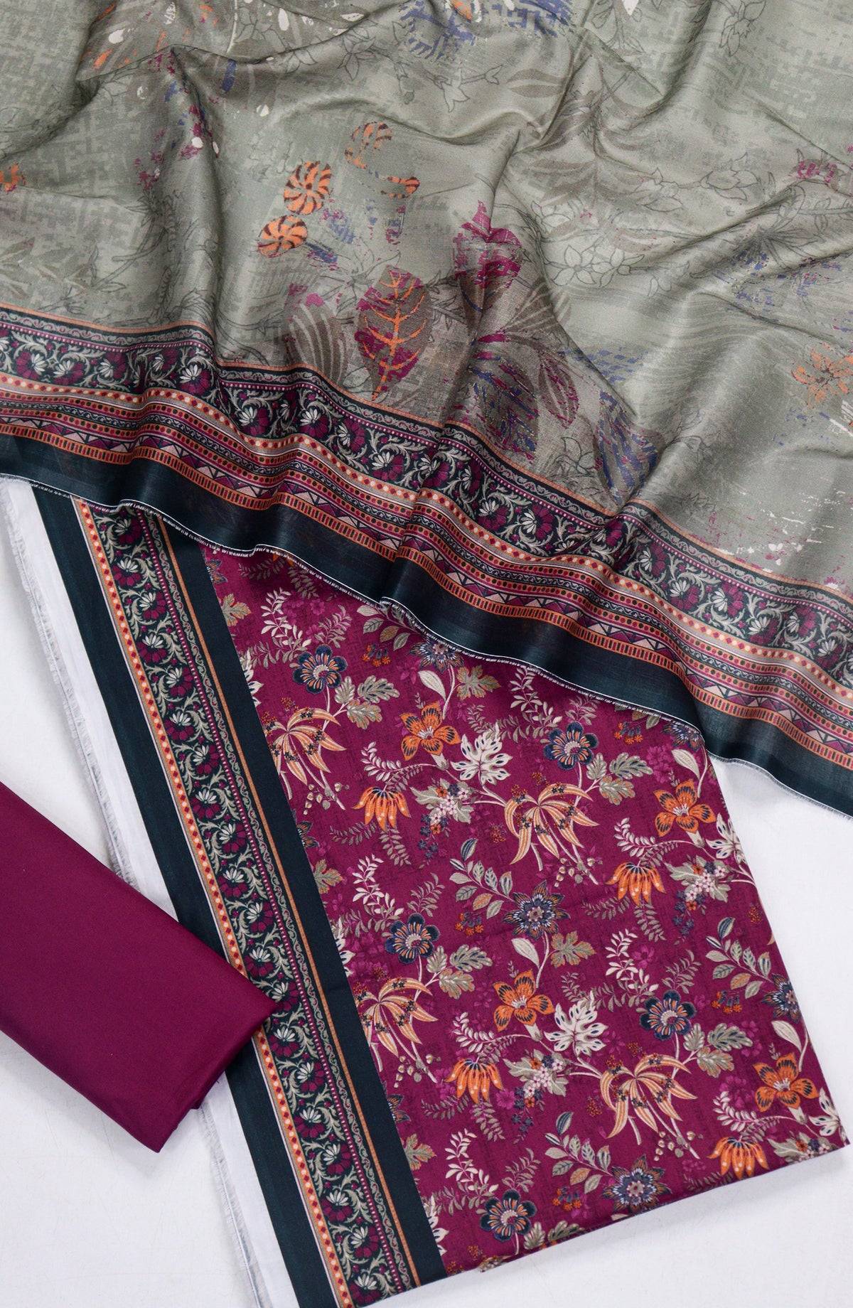 Bin Saeed Printed Lawn Unstitched 3 Piece Suit - Design-02 - BS26PR - Purple - Summer Collection