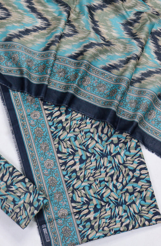 Bin Saeed Printed Lawn Unstitched 3 Piece Suit - Design-18 - BS26PR - Blue - Summer Collection