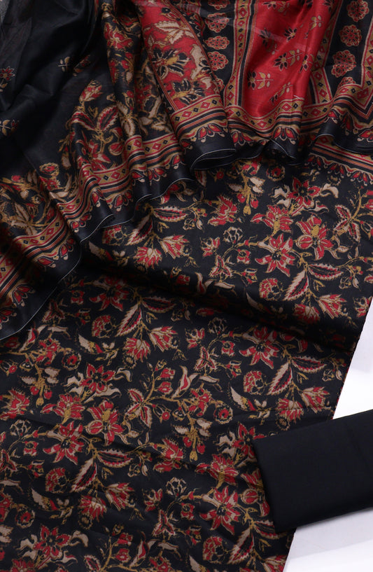 Bin Saeed Printed Lawn Unstitched 3 Piece Suit - Design-03 - BS26PR - Black - Summer Collection