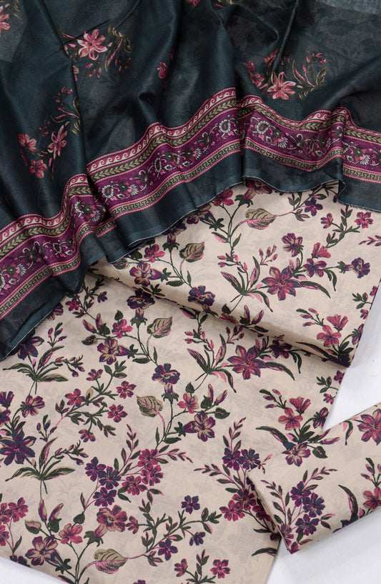 Bin Saeed Printed Lawn Unstitched 3 Piece Suit - Design-17 - BS26PR - Pink - Summer Collection