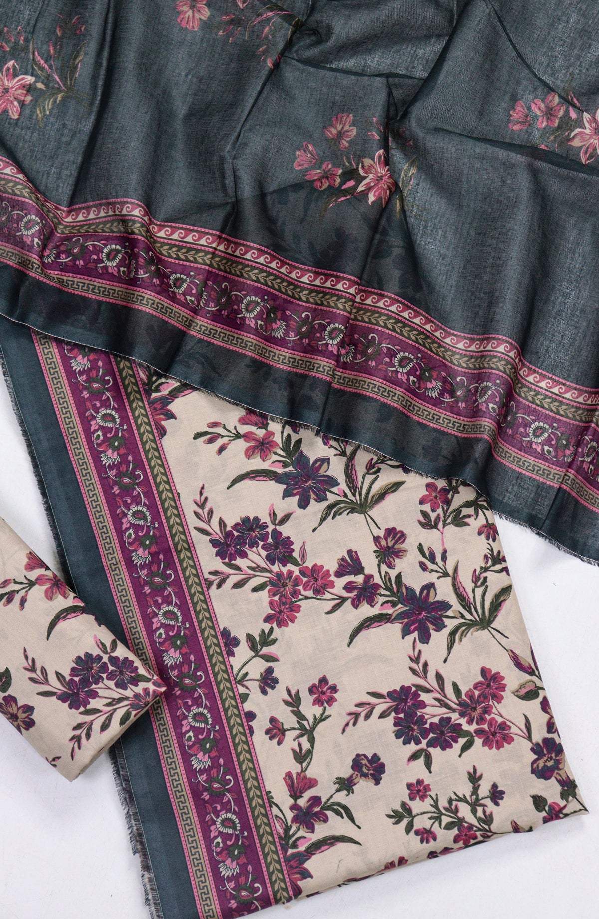 Bin Saeed Printed Lawn Unstitched 3 Piece Suit - Design-17 - BS26PR - Pink - Summer Collection