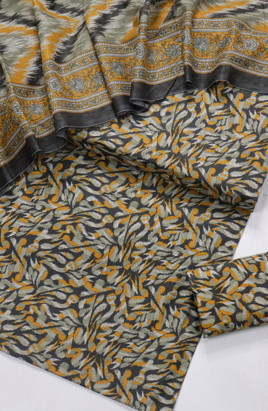 Bin Saeed Printed Lawn Unstitched 3 Piece Suit - Design-12 - BS26PR - Yellow - Summer Collection