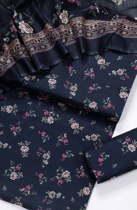 Bin Saeed Printed Lawn Unstitched 3 Piece Suit - Design-11 - BS26PR - Black - Summer Collection