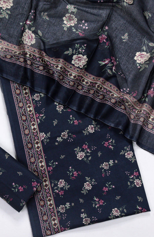 Bin Saeed Printed Lawn Unstitched 3 Piece Suit - Design-11 - BS26PR - Black - Summer Collection
