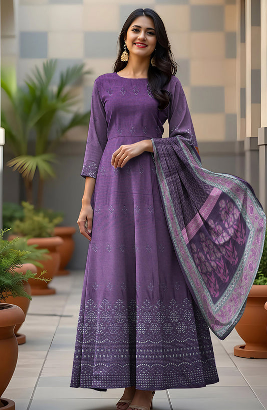 Bismal Festive Embroidered Peach Shiflee Unstitched 3 Piece Suit - Design-03 - BSM25PS - Purple - Winter Collection