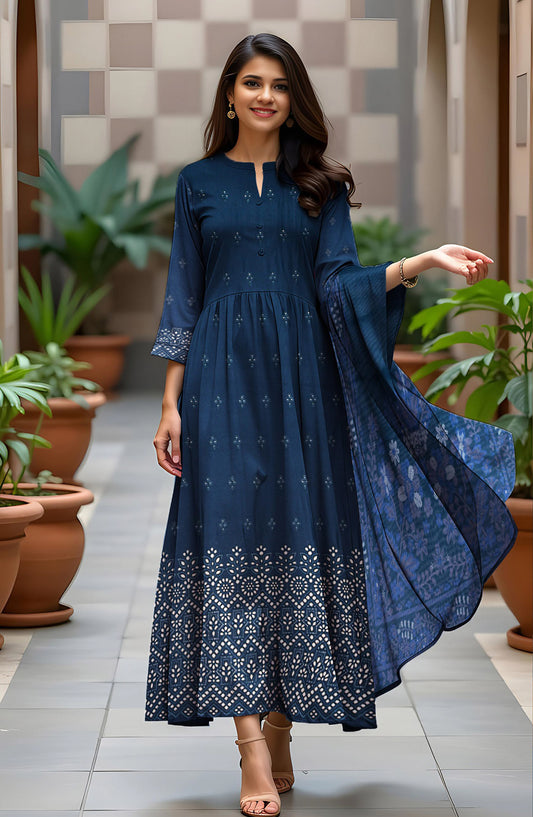 Bismal Festive Embroidered Peach Shiflee Unstitched 3 Piece Suit - Design-05 - BSM25PS - Blue - Winter Collection