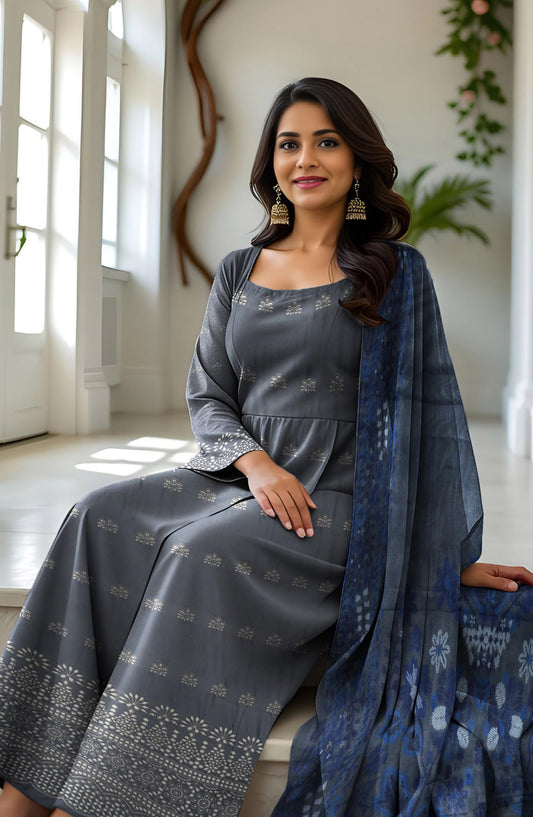 Bismal Festive Embroidered Peach Shiflee Unstitched 3 Piece Suit - Design-08 - BSM25PS - Blue - Winter Collection